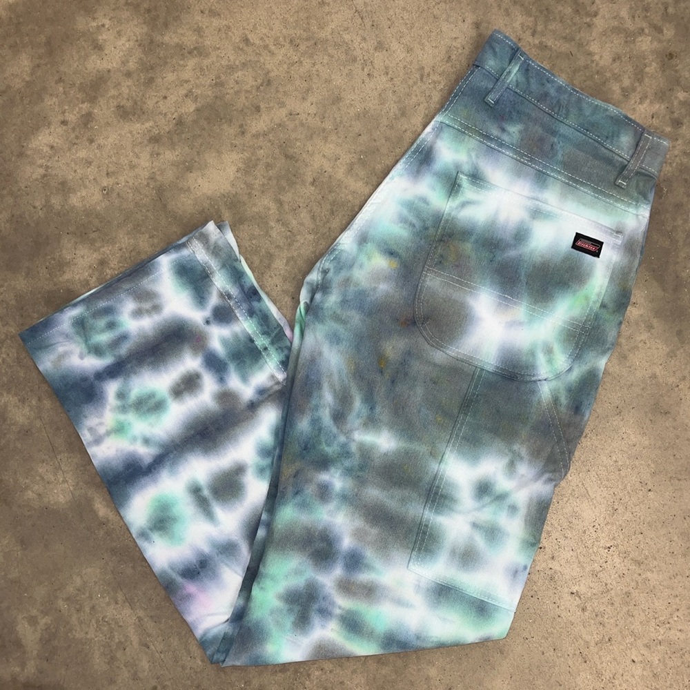 Genuine Dickies Custom 1 Of 1 Tie Dye Carpenter Pants 34x32